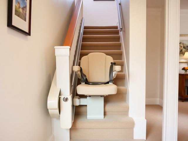 Installation d'un monte-escalier droit pour personne à mobilité réduite - Financement MaPrimeAdapt'